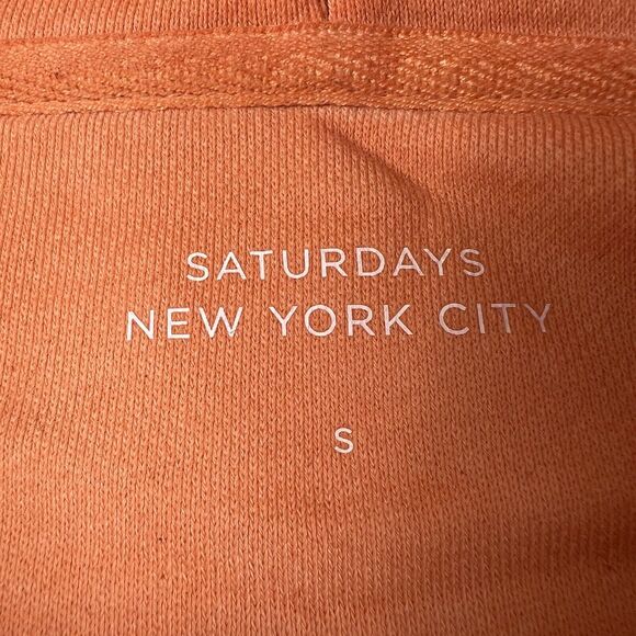 NWT Saturdays‎ NYC Grande Peace Hyper Orange Long Sleeve Drawstring Hoodie S - Picture 15 of 16